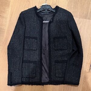Zara Black Textured Jacket